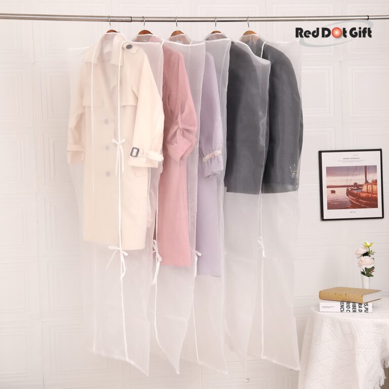 Pack of 10 white premium organza Hanging Garment Bag 66''x 24'' / 165*60cm Tie with ribbon Dress Bags for Closet and Cloth Storage