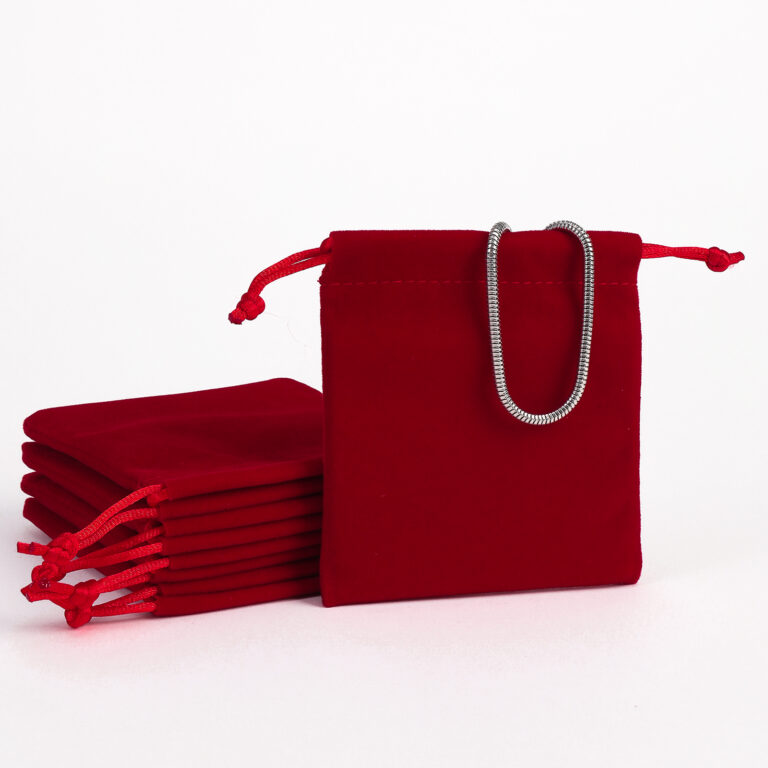 8*10cm Maroon Velvet Drawstring Pouches