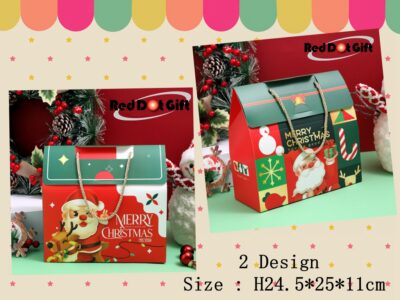 REDDOTGIFT 10-Pack DIY New Christmas Gift Box,Portable Paper Box,H24.5*25*11cm Gift Christmas cupcake packaging with cards inside,Empty Box