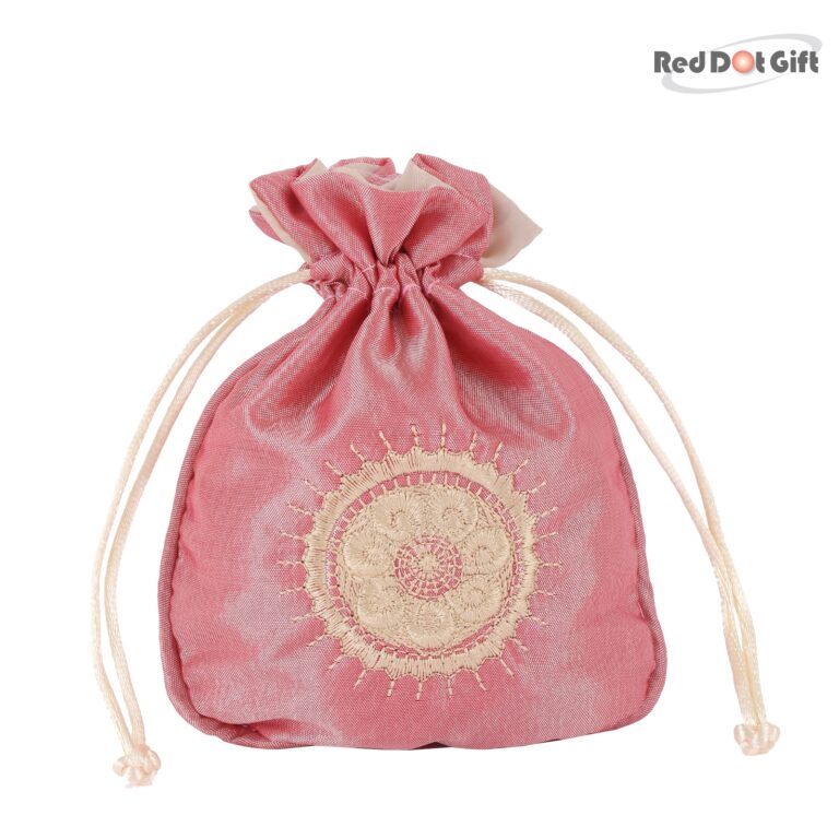 10-Pack Pink Satin Drawstring Pouch Size 13*15cm