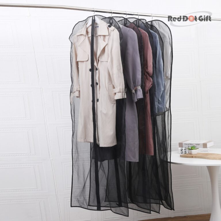 Black Organza Garments Cover 165*60cm Dust Cover Garment Bag With Zipper Dust Cover for Clothes Storage Closet for Abayas, long Dress,Jelebya,Evening Dress