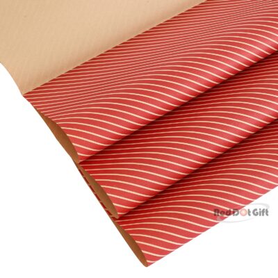 Pack Of 20pc Christmas Strip Design Wrapping Paper 70*50cm Christmas Gift Wrapping Paper, Brown Kraft Christmas Wrapping Paper for Christmas,Party,Festive Decorations.