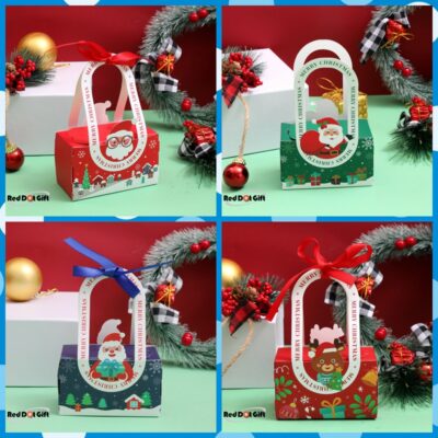 REDDOTGIFT 10-Pack H6*10*5.2cm DIY New Christmas Gift Box,Portable Paper Box,H6*10*5.2cm Gift Christmas Eve packaging,Empty Box