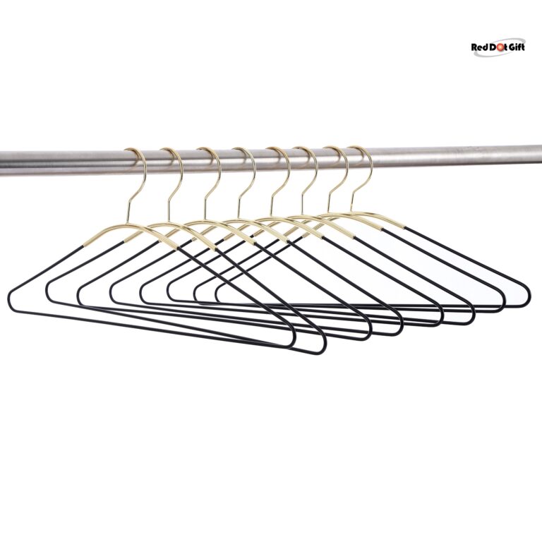 Golden Color Strong Metal Hanger 16.8 Inch Golden & Black Color, Clothes Hangers Coat Hanger Standard Hangers for Everyday Use