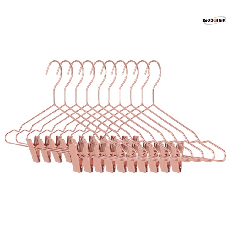 Rose Golden Color Metal Hangers & Clips 16.8 Inch Plated Metal Hanger for Storage & Display