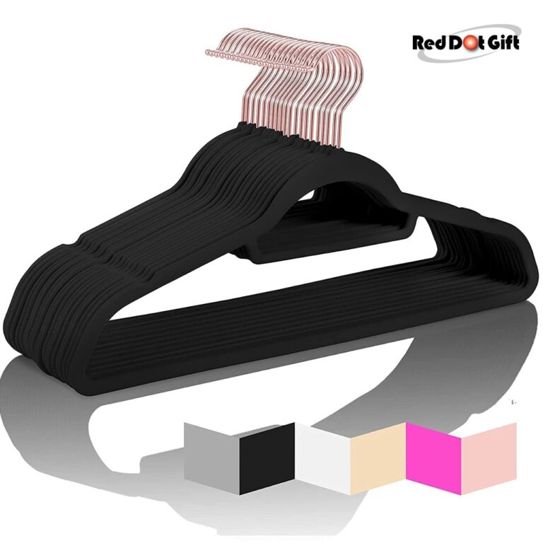 Black Non-Slip Velvet Hangers 42cm/16.8In With 360 Degree Rotatable Hook, Durable & Slim for Coat,Pant