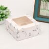 4 Cavities Kraft Paper Cupcake Box with Inserts Cupcake Containers Bakery Cake Carriers for Home Dessert Shop - 4 Cavities Marble