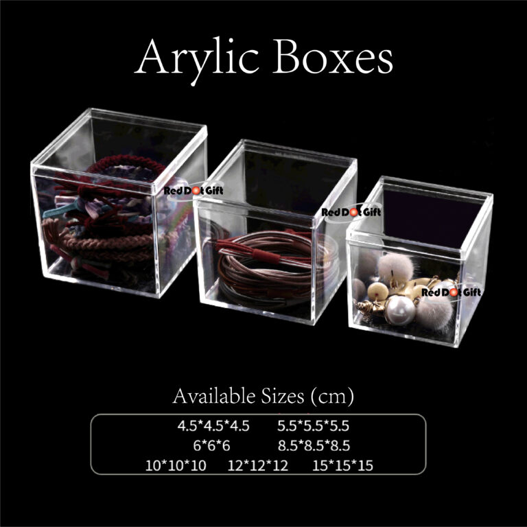 6 pcs Arylic Box , Transprent Plastic Box , Lid and Base Box