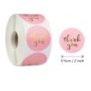 ” Thank You” Gold Foil Stickers Size 3.8*3.8cm ( 1.52 inch diameter Round Shape ,400 stickers included.Small Business, Birthday, Party Gift Wrap Bag, Silver Stickers Tags for Wedding. - Pink ~