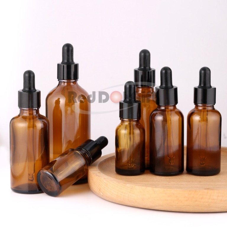 Glass Bottles Essential Oils Glass Eye Dropper,( 15ml / 30ml / 50ml / 100ml ) Glass Eye Dropper Dispenser for Essential Oils, Kitchen Tools, Chemistry Lab Chemicals, Colognes, Amber.(4 Sizes available)