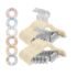 Baby Velvet Pants Hangers, 20-Pack Non-Slip Clothes Hangers with clip for Kids, Space Saving, Black Kids Pants Hangers with 6 Pcs Clothing Dividers for Baby Closet Organizer. - Beige